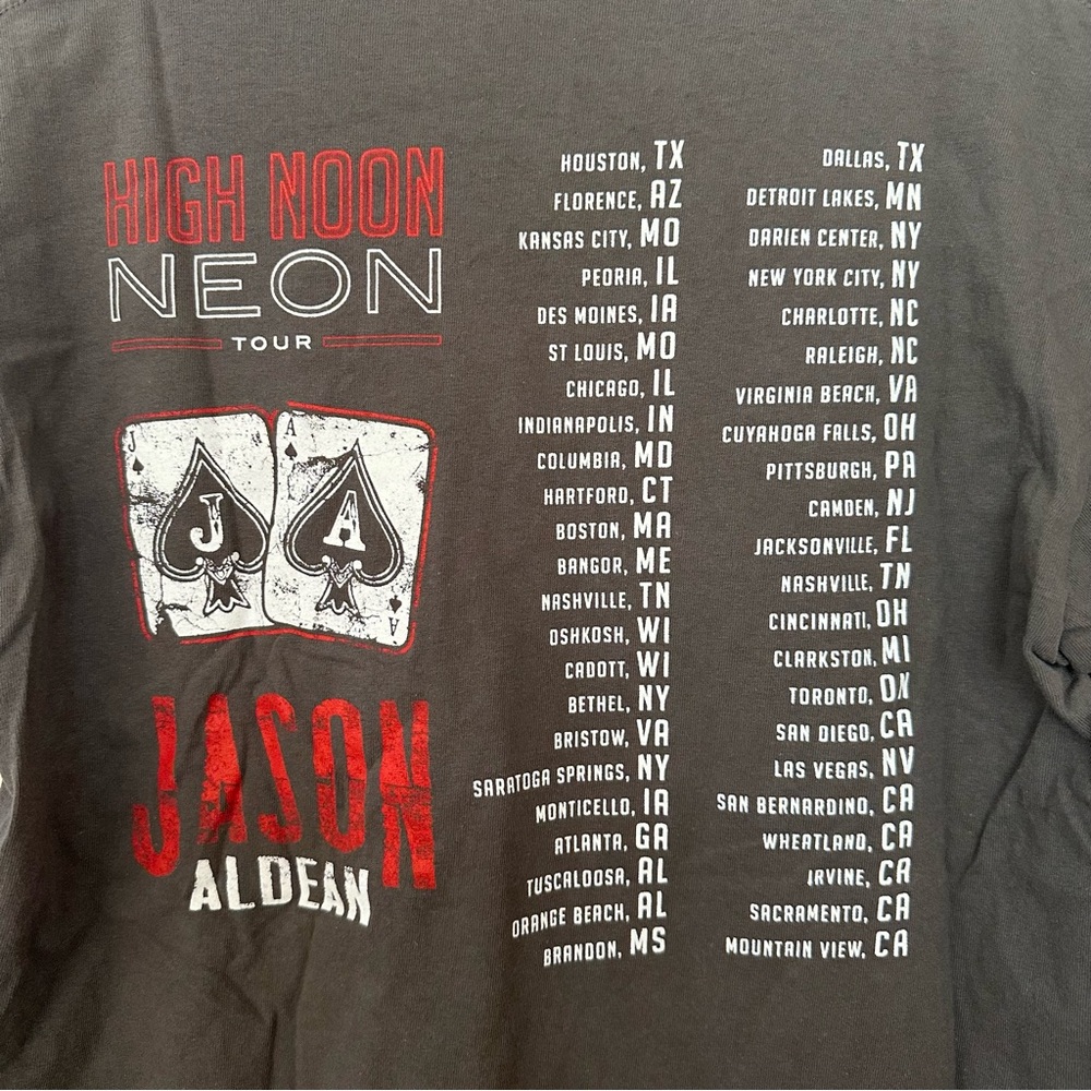 Jason Aldean High Noon Neon Tour Shirt Tee Size Medium‎ Gildan 100% Cotton - Picture 6 of 6
